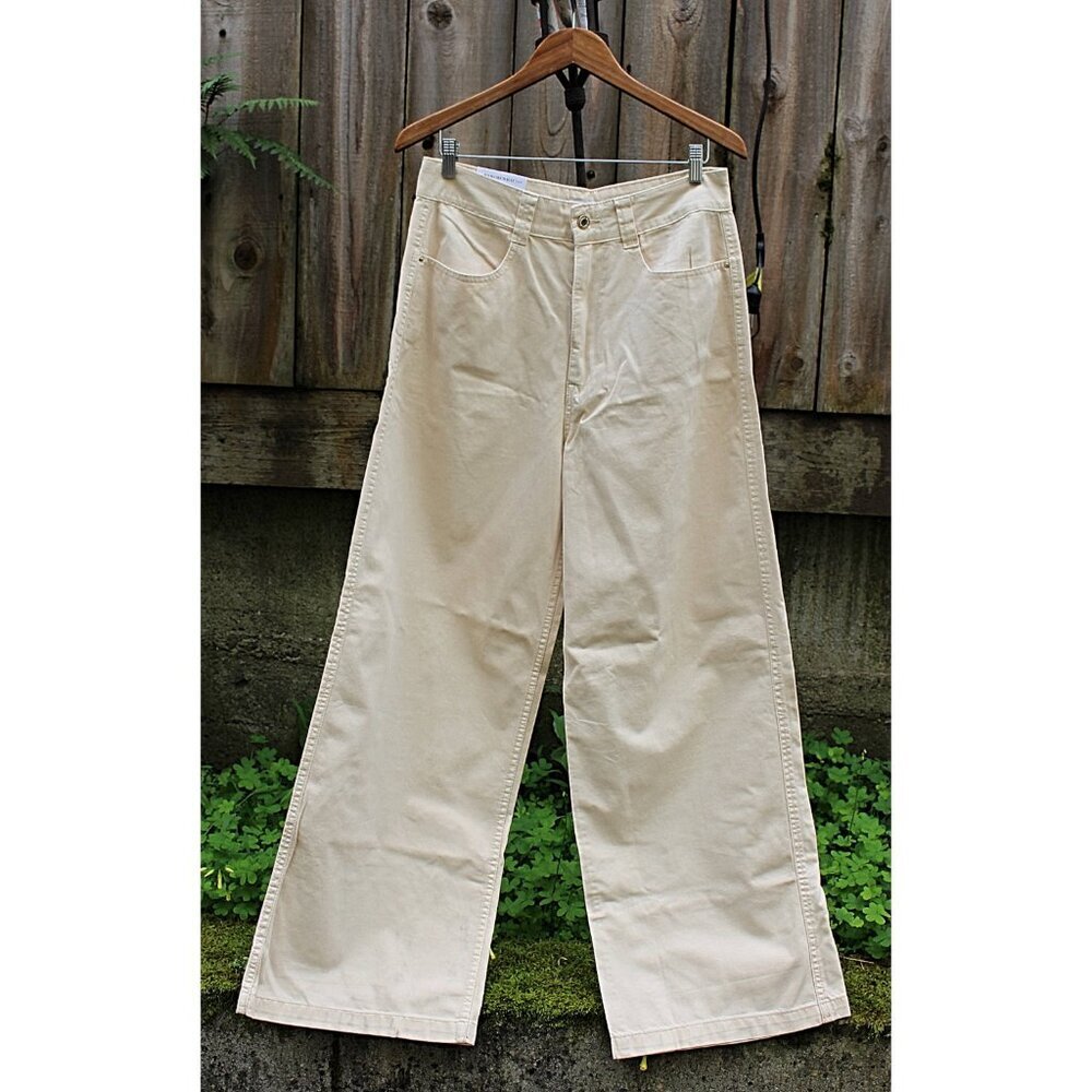 New w/Tags - sz 32 - WE WORE WHAT Utility Straight Wide Leg Jeans, Unbleached - Picture 3 of 12